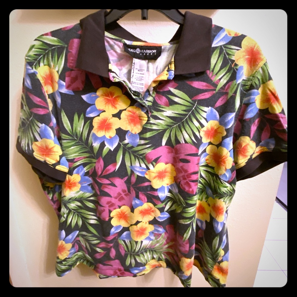 Hawaiian style polo shirt